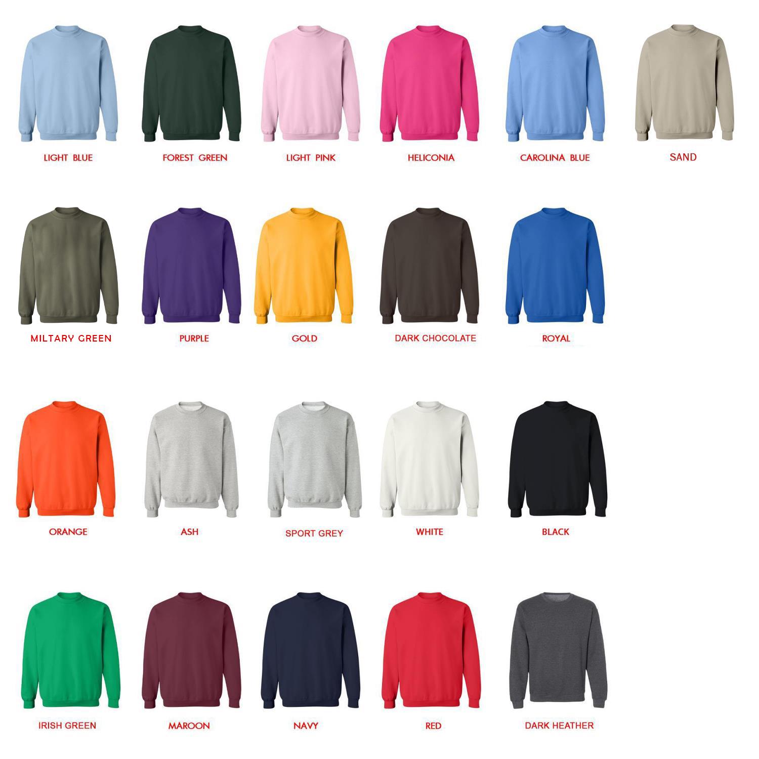 sweatshirt color chart - Pug Shop UK