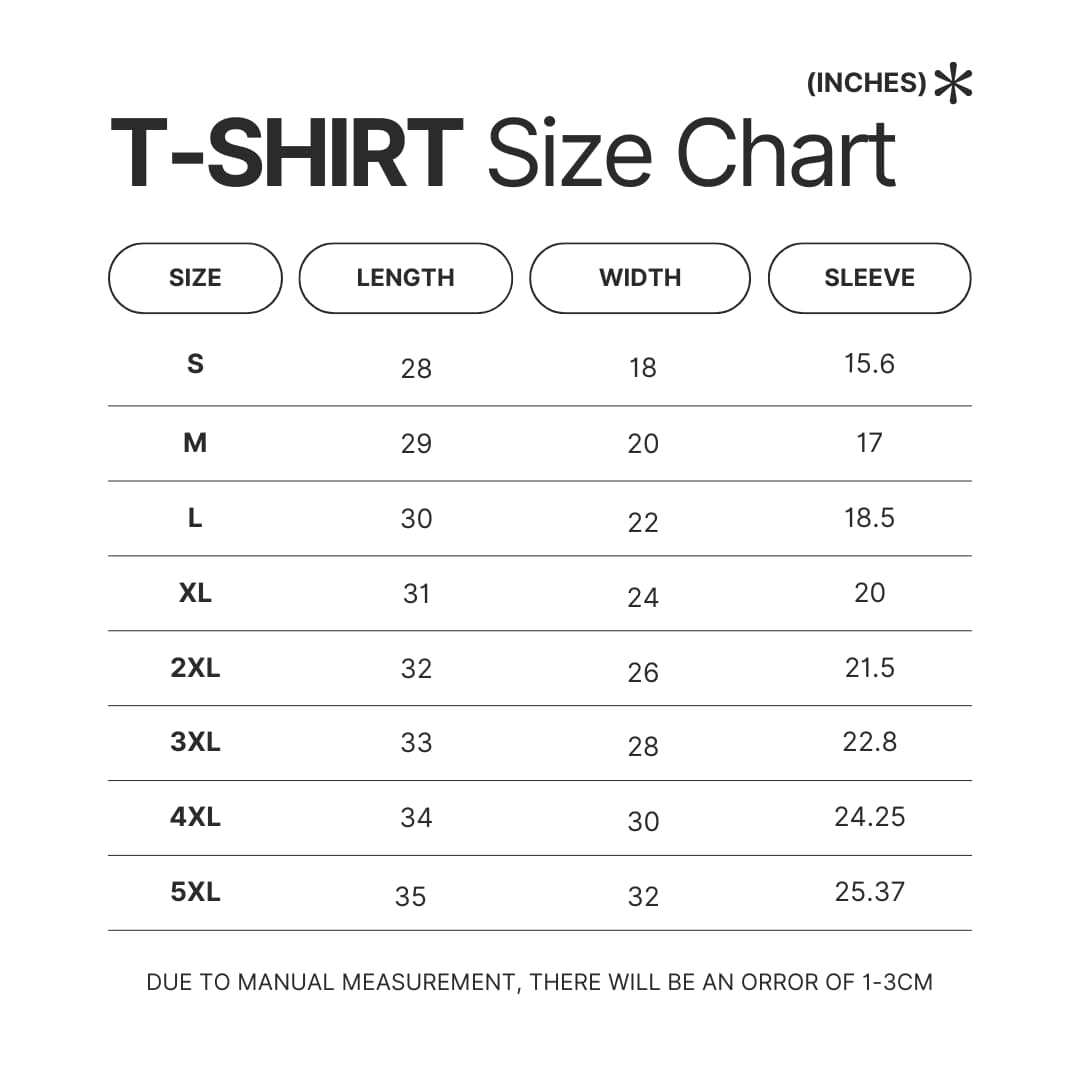 T shirt Size Chart - Pug Shop UK