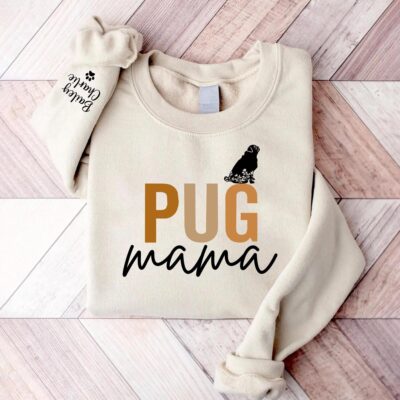 Pug Mom Crewneck Pullover Custom Sweatshirt