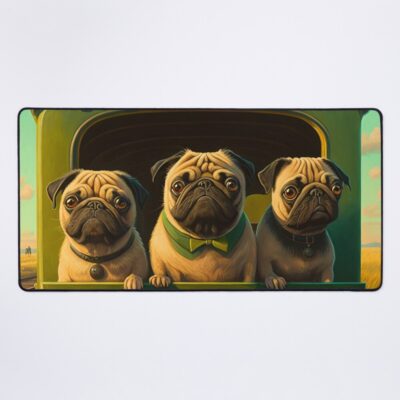 Pug Vintage Artwork Mouse Pad