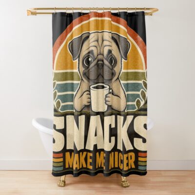 Pug Retro Design Shower Curtain