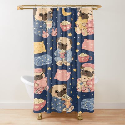 Pug Modern Design Shower Curtain