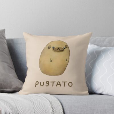 Pug Aesthetic Artwork Throw Pillow